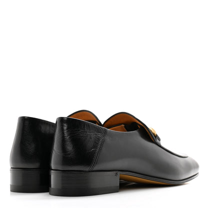Gucci Goatskin Womens Horsebit Mid-Heel Loafers 38 Black 4 of 10