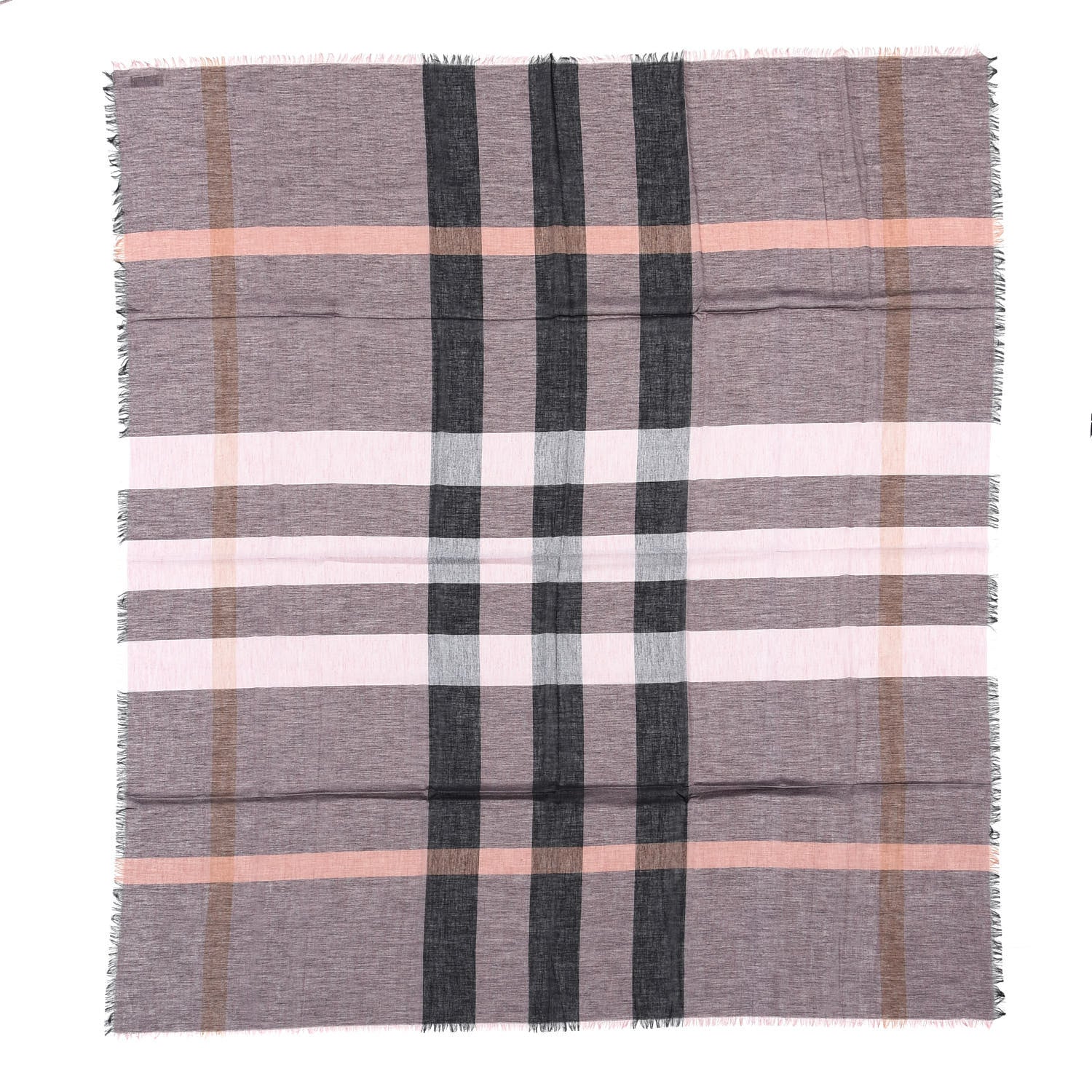 Burberry Modal Wool Relaxed Mega Check Square Scarf Antique Rose 1 of 2