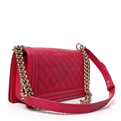 Chanel Caviar Quilted Medium Boy Flap Fuchsia 3 of 9