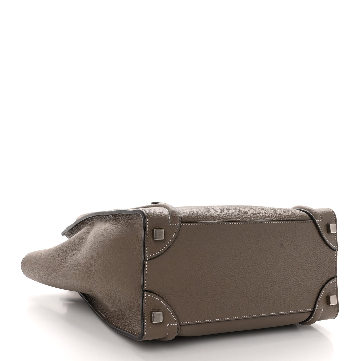 Celine Drummed Calfskin Micro Luggage Souris 4 of 13