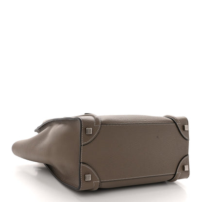 Celine Drummed Calfskin Micro Luggage Souris 4 of 13