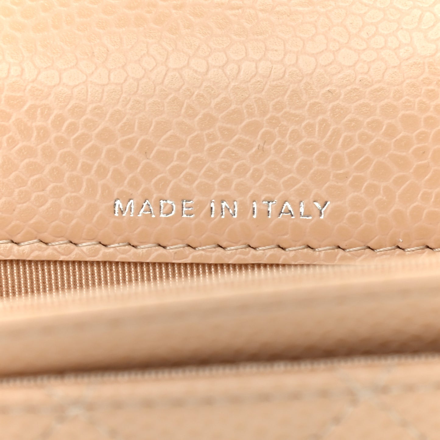 Caviar Quilted Flap Card Holder Wallet Beige