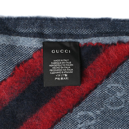 Gucci Wool Alpaca Monogram Web New Nikky Scarf Midnight Blue 2 of 4