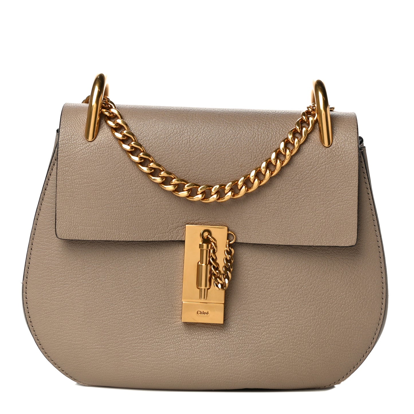 Grained Lambskin Drew Shoulder Bag Motty Grey