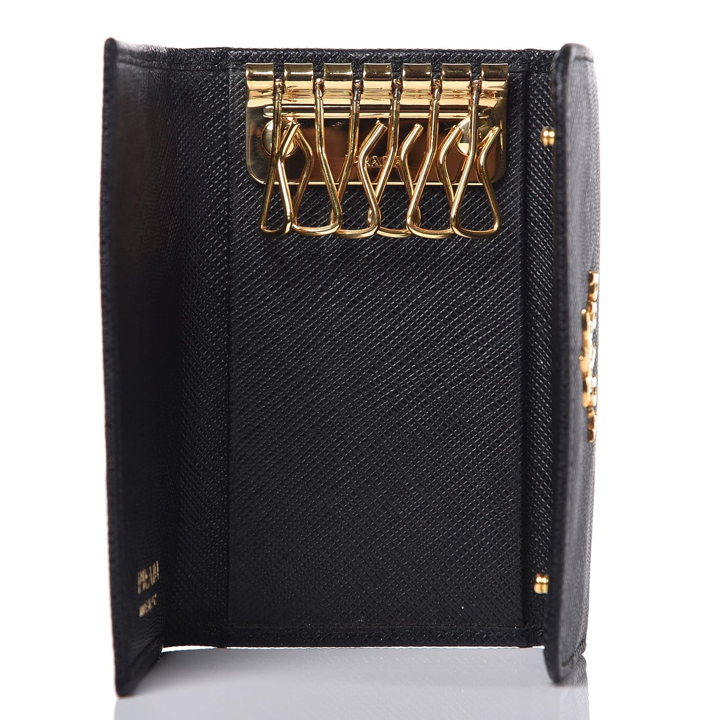 Saffiano Metal 6 Key Holder Black