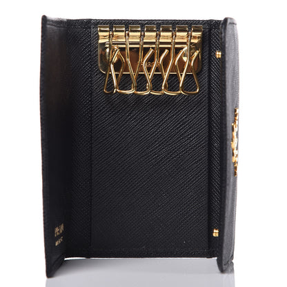 Prada Saffiano Metal 6 Key Holder Black 5 of 6