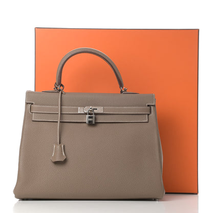 Hermes Togo Kelly Retourne 35 Etoupe 16 of 16