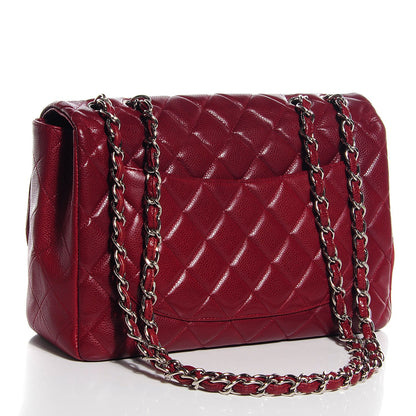 Chanel Caviar Quilted Jumbo Single Flap Dark Red 3 of 8