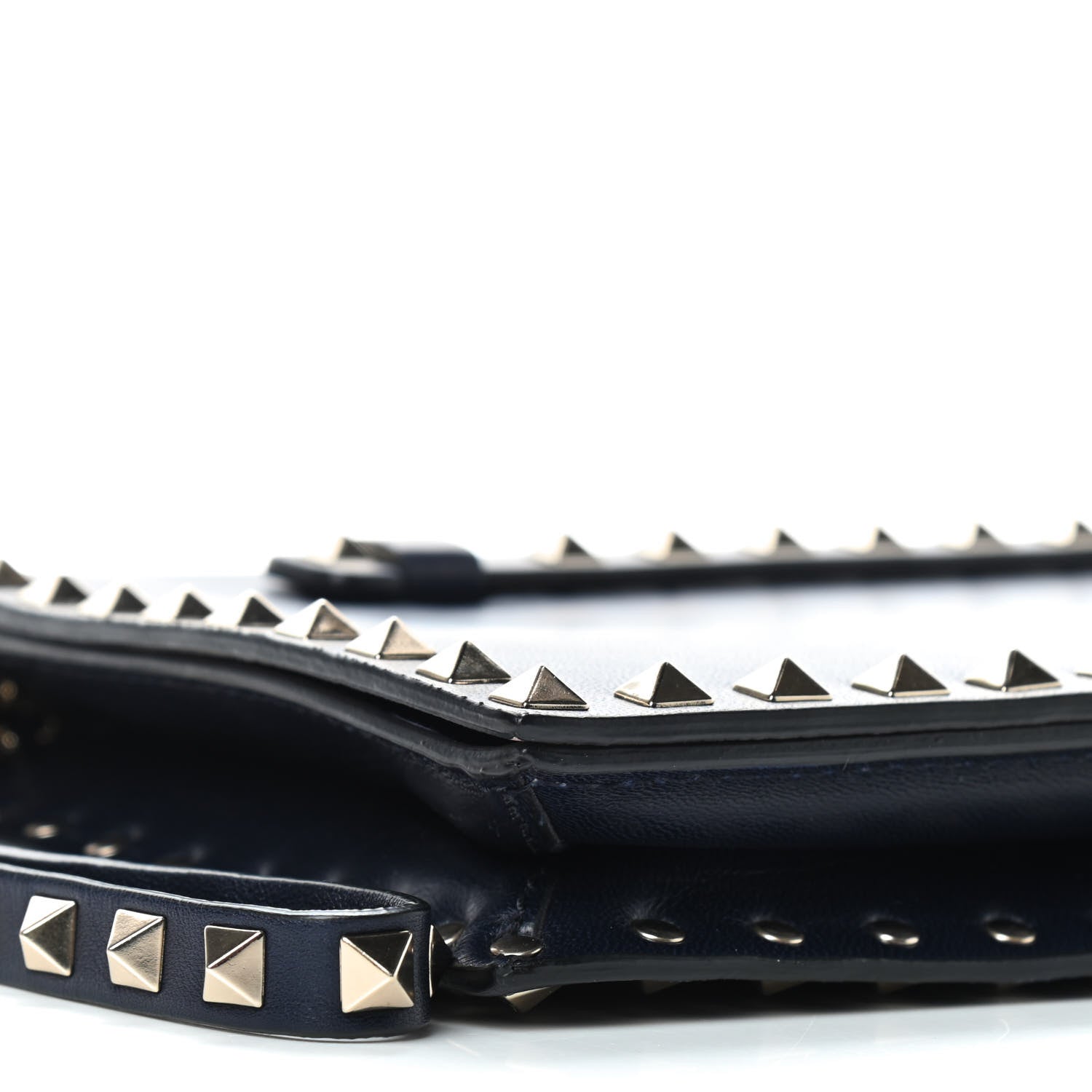Valentino Garavani Nappa Rockstud Wristlet Clutch Marine 13 of 17