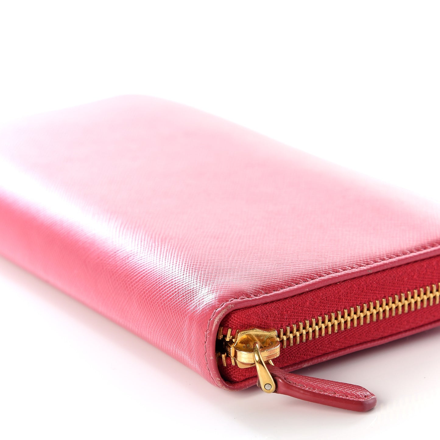 Saffiano Metal Zip Around Wallet Peonia