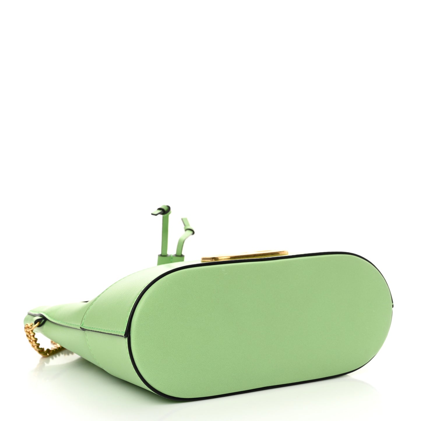 Nappa Mini VLogo Signature Chain Bucket Bag Green