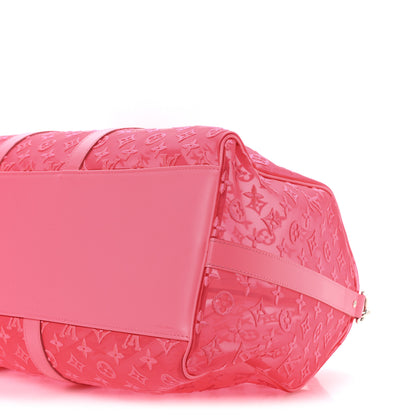 Louis Vuitton Monogram Fluo See Through Keepall Bandouliere 50 Rose 9 of 9
