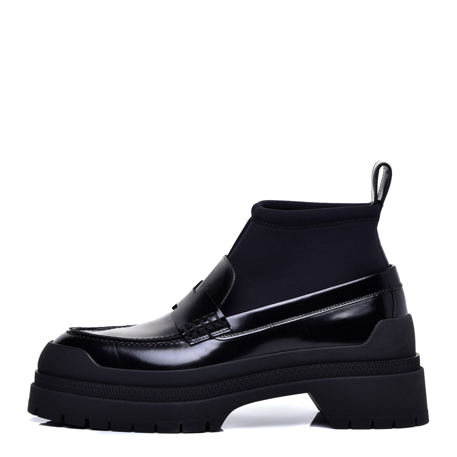 Hermes Toscan Calfskin Neoprene Bill Loafer 37 Black 1 of 8