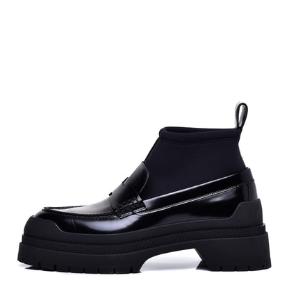 Hermes Toscan Calfskin Neoprene Bill Loafer 37 Black 1 of 8