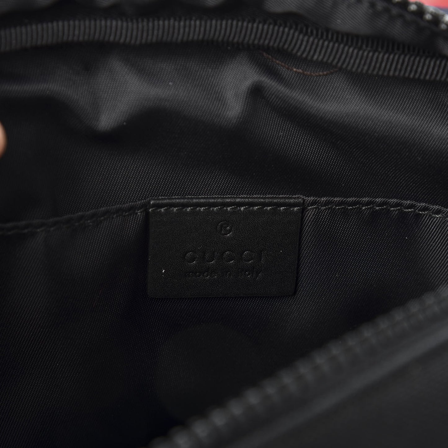 Canvas Web Tiger Embroidered Messenger Bag Black