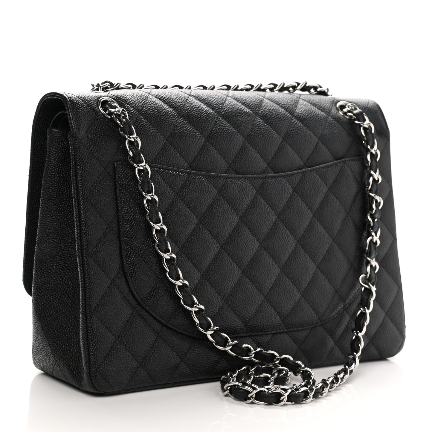 Caviar Quilted Maxi Double Flap Black