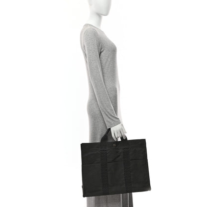 Hermes Canvas Herline MM Tote Grey 2 of 9