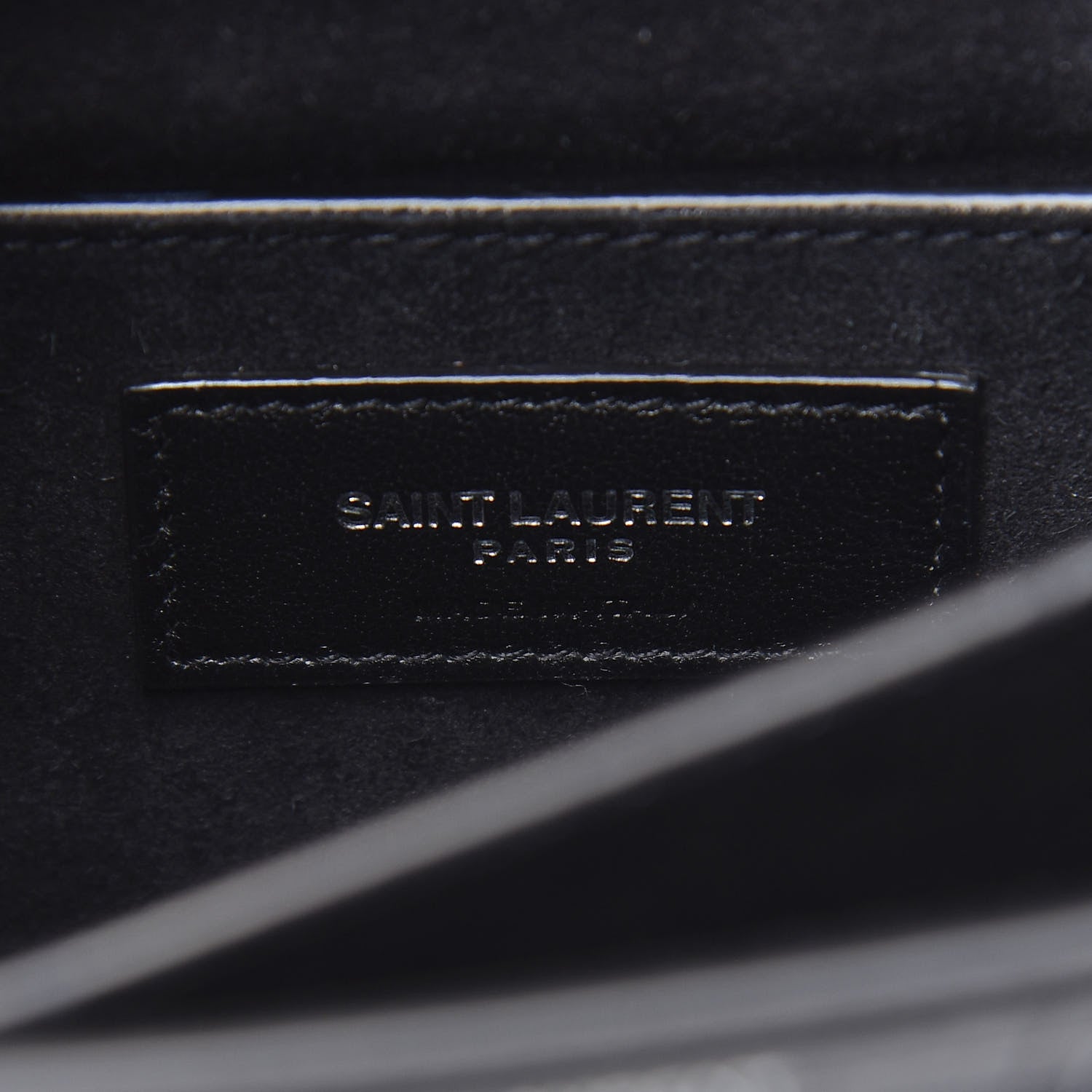 Saint Laurent Calfskin Crocodile Embossed Medium Monogram Sunset Black 6 of 9