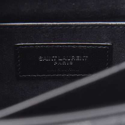 Saint Laurent Calfskin Crocodile Embossed Medium Monogram Sunset Black 6 of 9