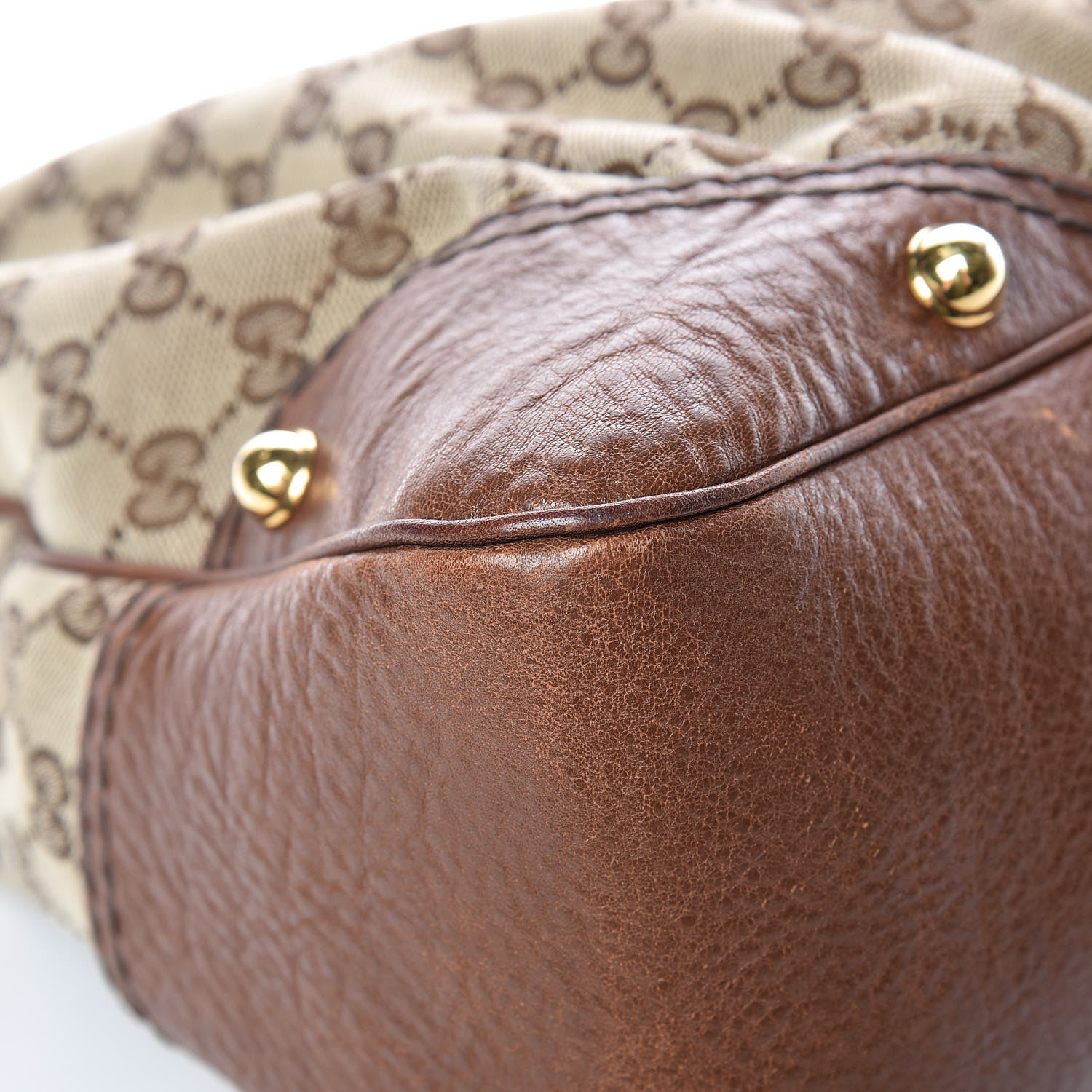 Gucci Monogram Medium Jockey Hobo Brown 11 of 17