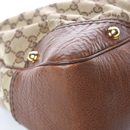 Gucci Monogram Medium Jockey Hobo Brown 11 of 17