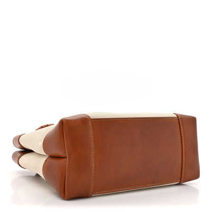 Bottega Veneta Washed Canvas Calfskin Small Andiamo Shoulder Bag Natural Light Wood 4 of 17