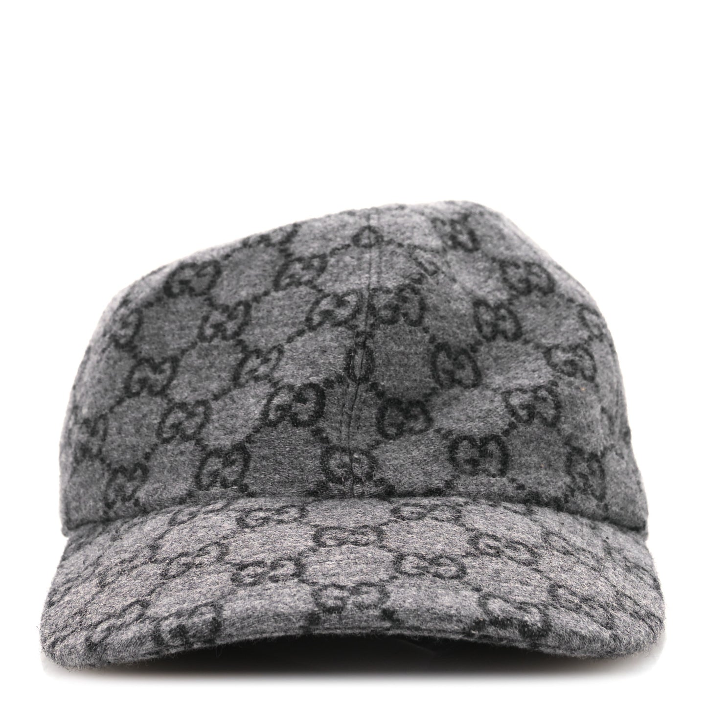 Covered Wool GG Monogram Baseball Hat L Grey Dark Grey Black