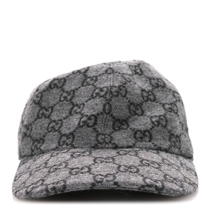 Gucci Covered Wool GG Monogram Baseball Hat L Grey Dark Grey Black 3 of 10