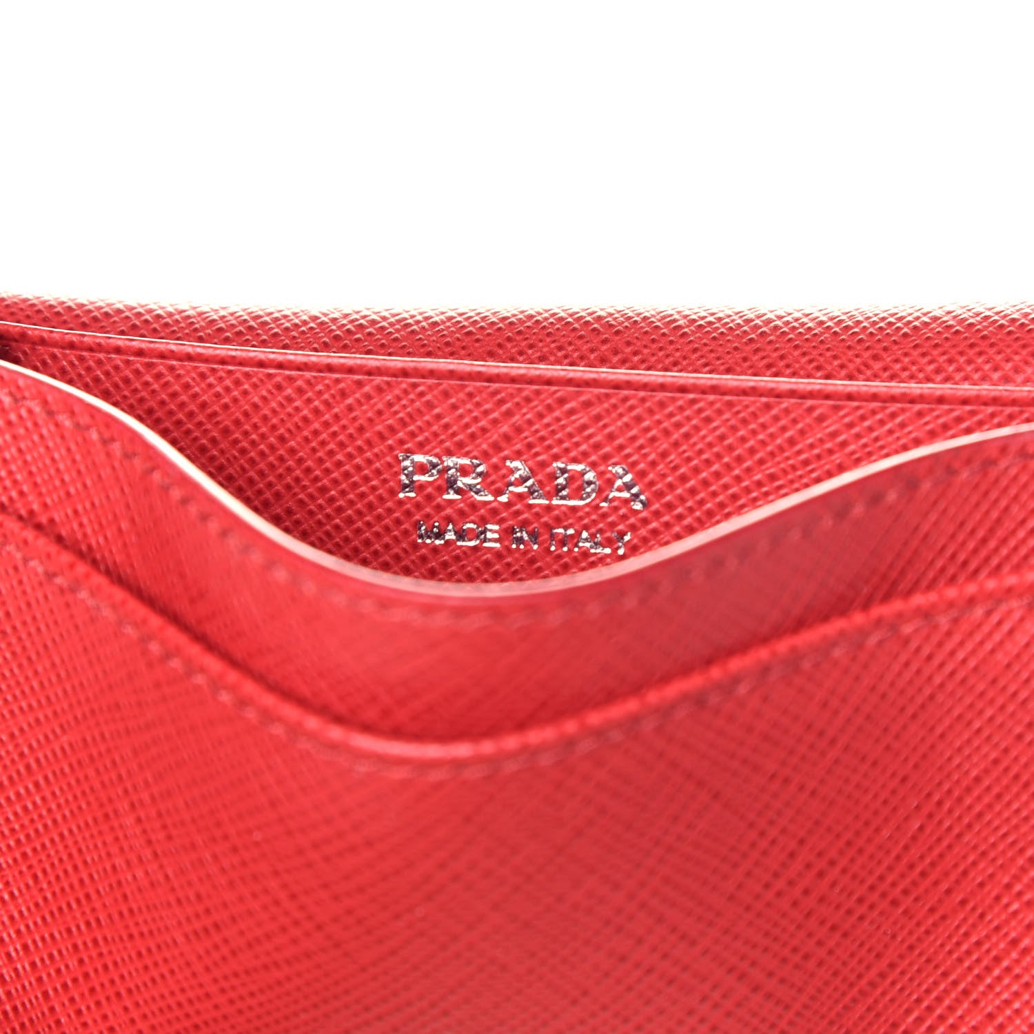 Prada Saffiano Square Print Card Holder Petalo Fuoco 6 of 7