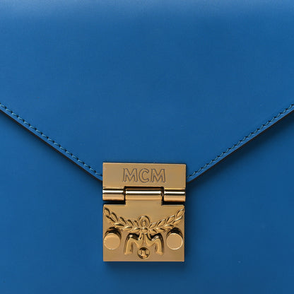 MCM Calfskin Patricia Park Avenue Crossbody Bag Blue 7 of 9