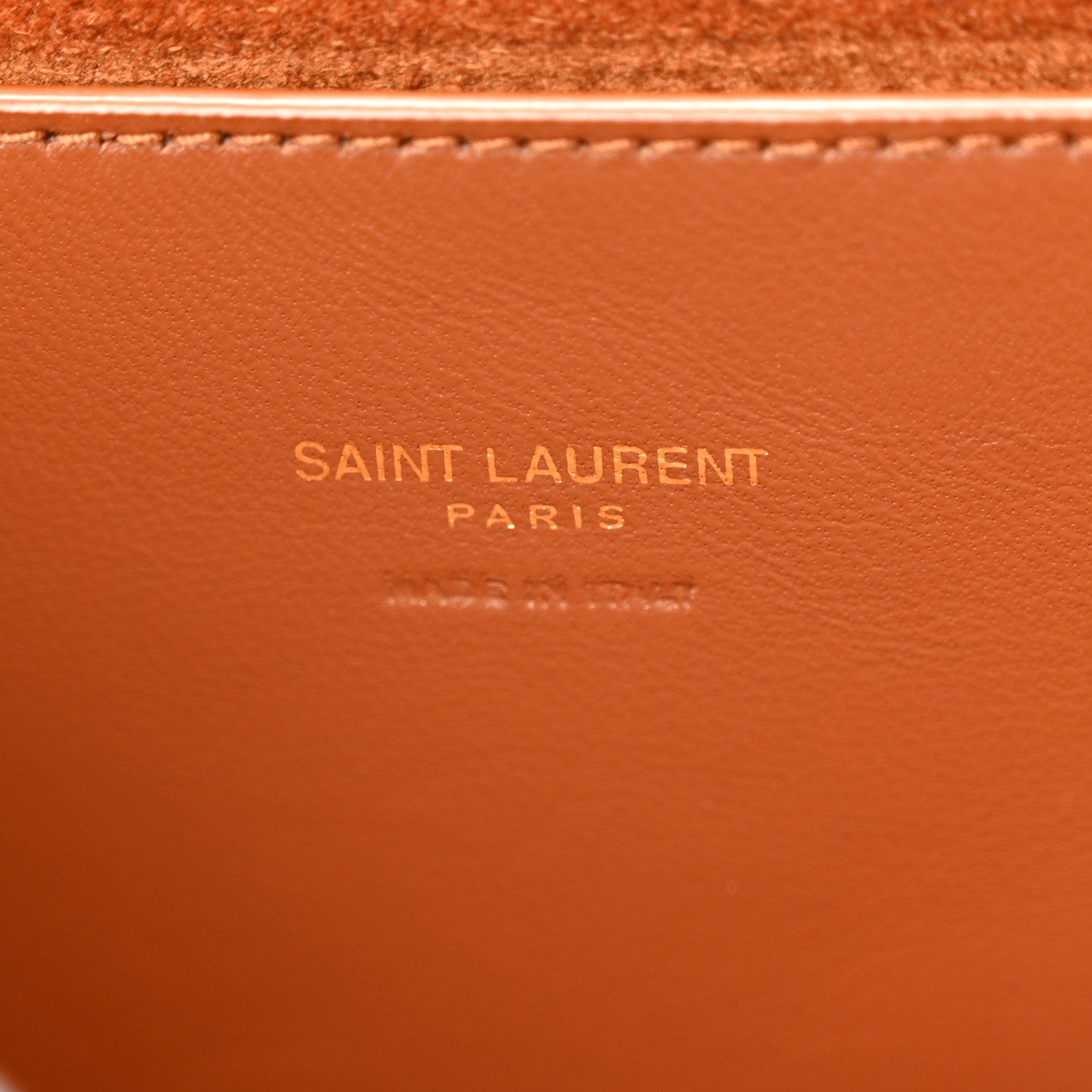 Saint Laurent Calfskin Crocodile Embossed Suede Medium Reversible Monogram Kate Satchel Military Taupe 6 of 12