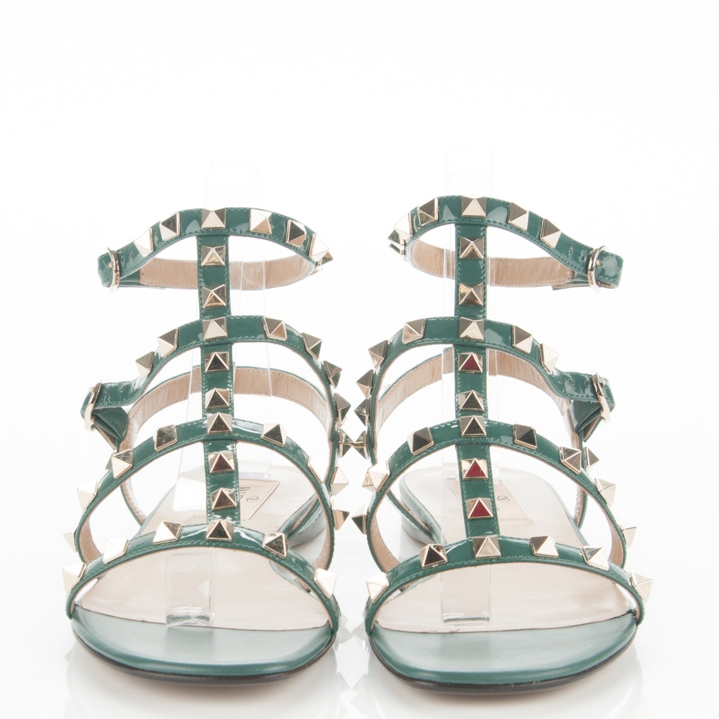 Patent Rockstud Gladiator Flat Sandals 37 Giada