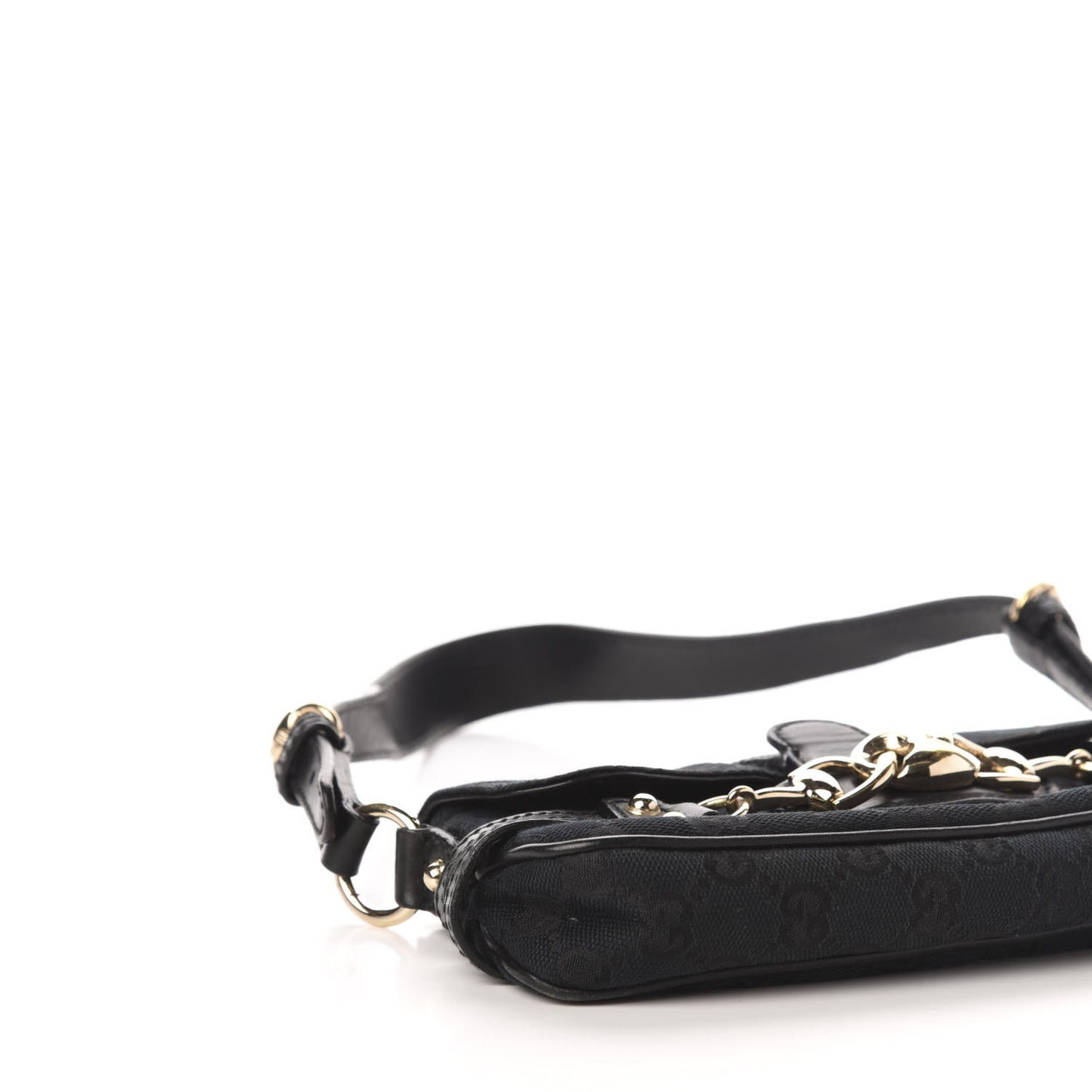 Monogram Horsebit Chain Flap Shoulder Bag Black