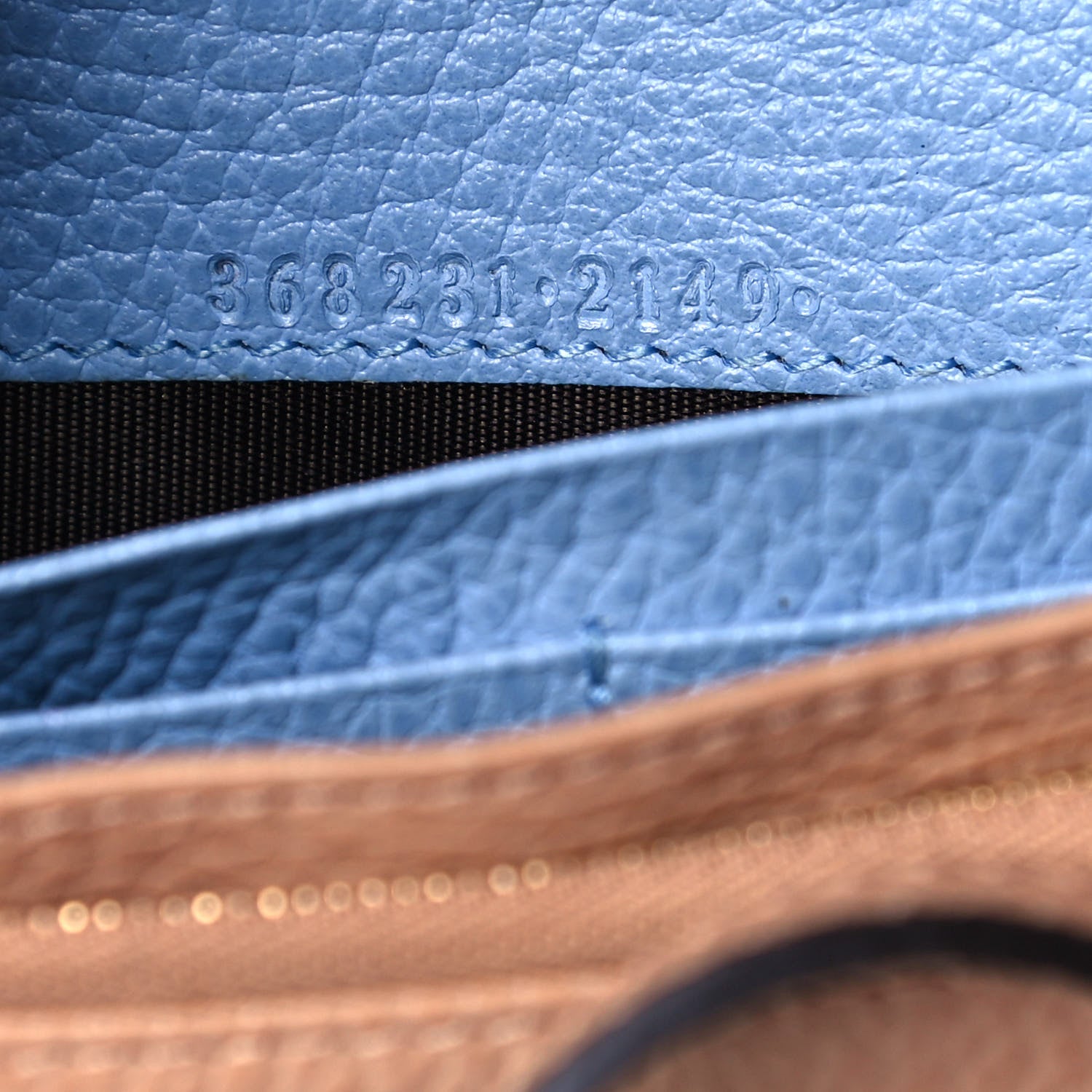 Gucci Dollar Calfskin Mini Swing Wallet Bag Camelia Mineral Blue 9 of 15