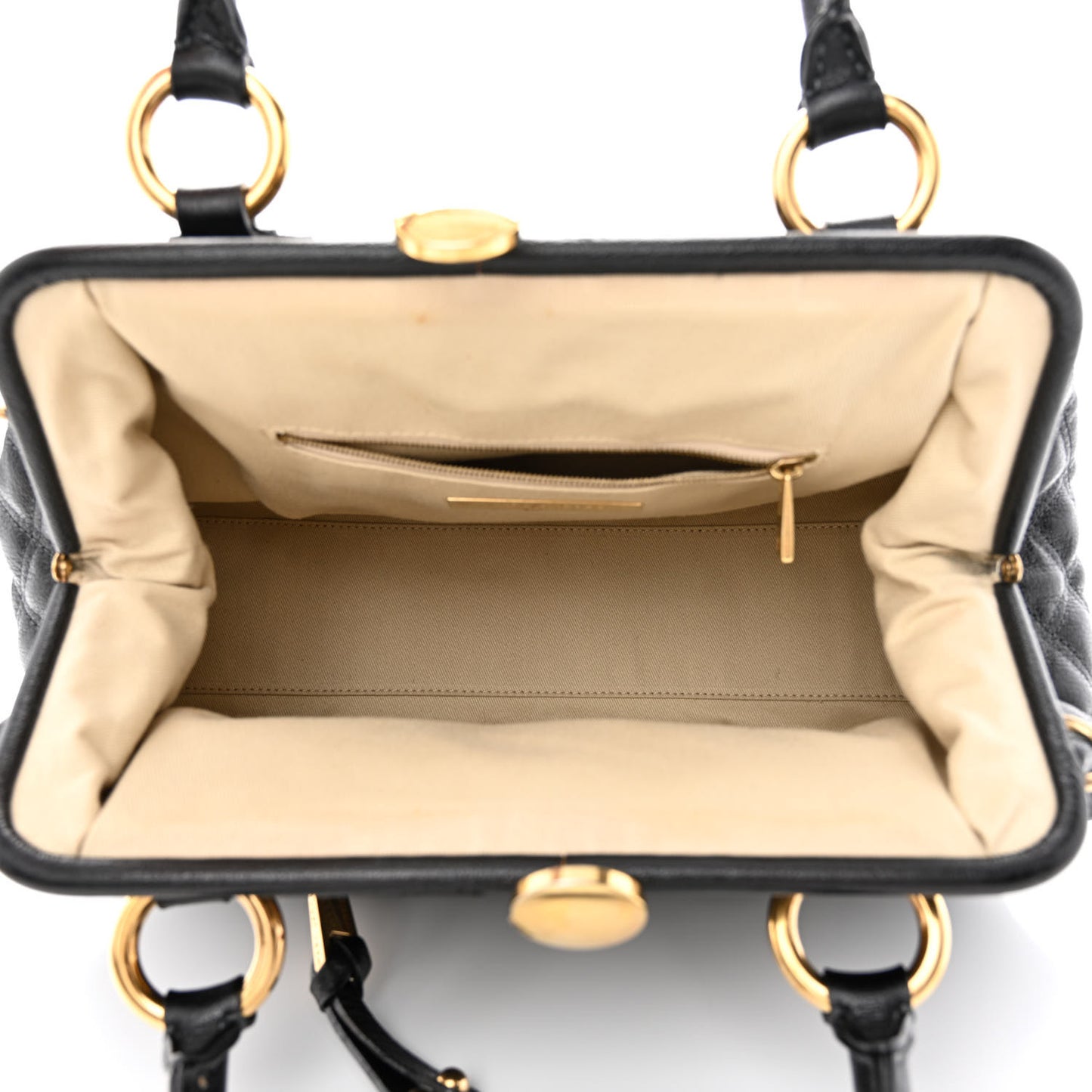 Calfskin Quilted Stam Black