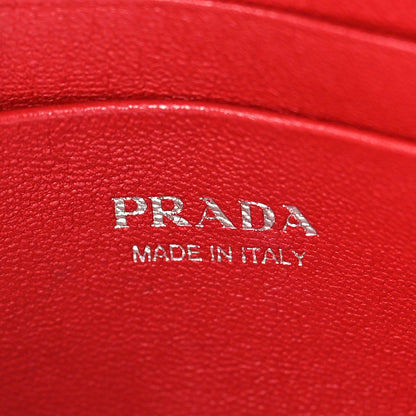 Prada Soft Calfskin Diagramme Double Zip Chain Crossbody Bag Rosso 6 of 9