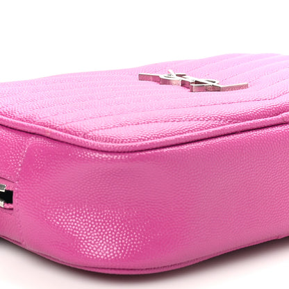 Saint Laurent Grain De Poudre Matelasse Monogram Mini Lou Camera Bag Fuxia Electrique 9 of 10