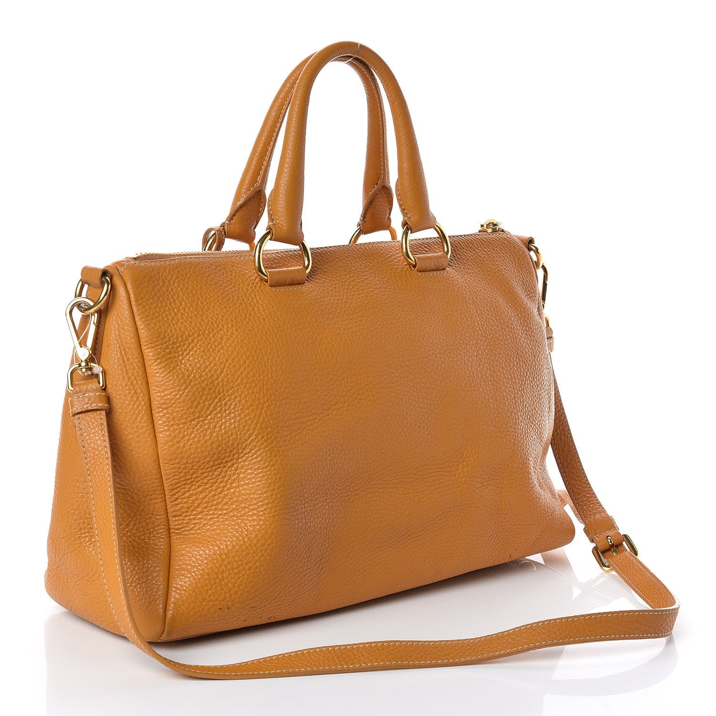 Vitello Daino Top Handle Zip Tote Ocra