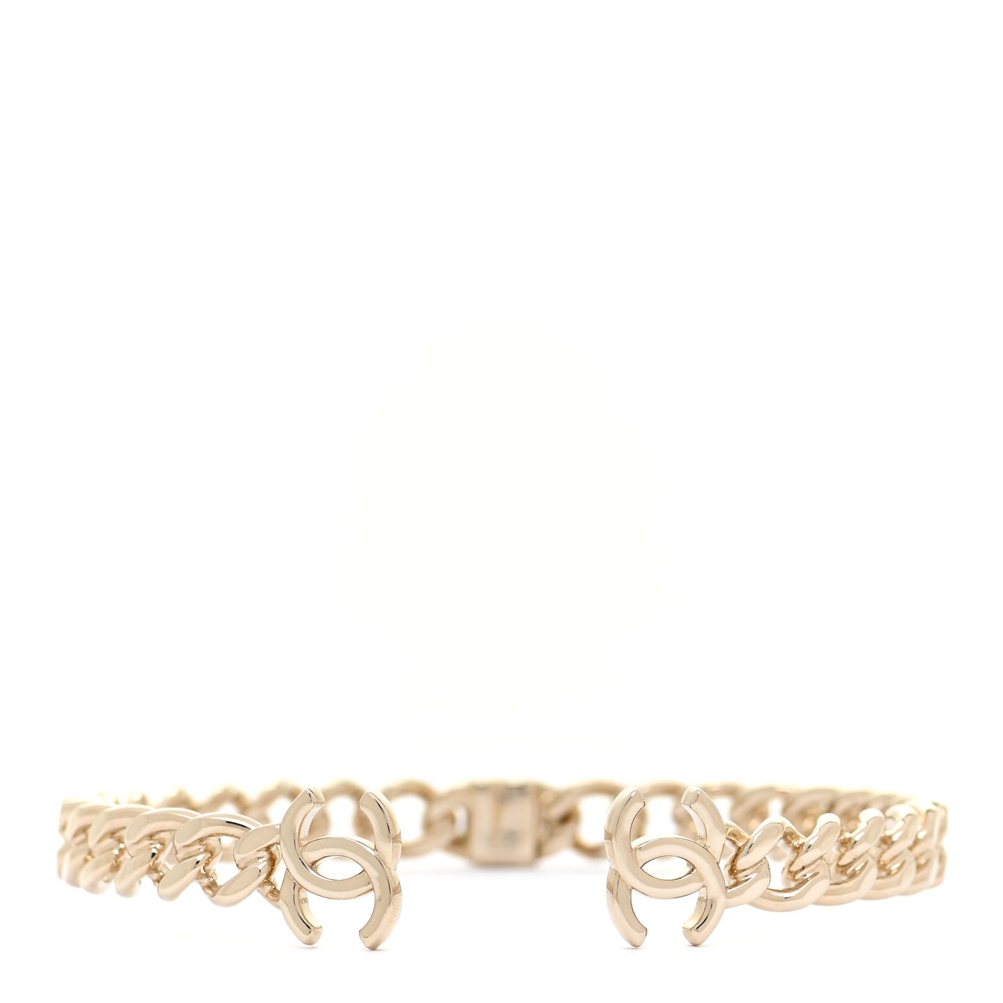 Metal CC Chain Link Choker Necklace M Gold