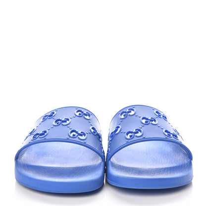 Gucci Rubber GG Monogram Mens Slide Sandals 9 Bright Splash 2 of 11