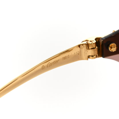Cartier Metal Panthere De Cartier Rimless Sunglasses Gold 5 of 9