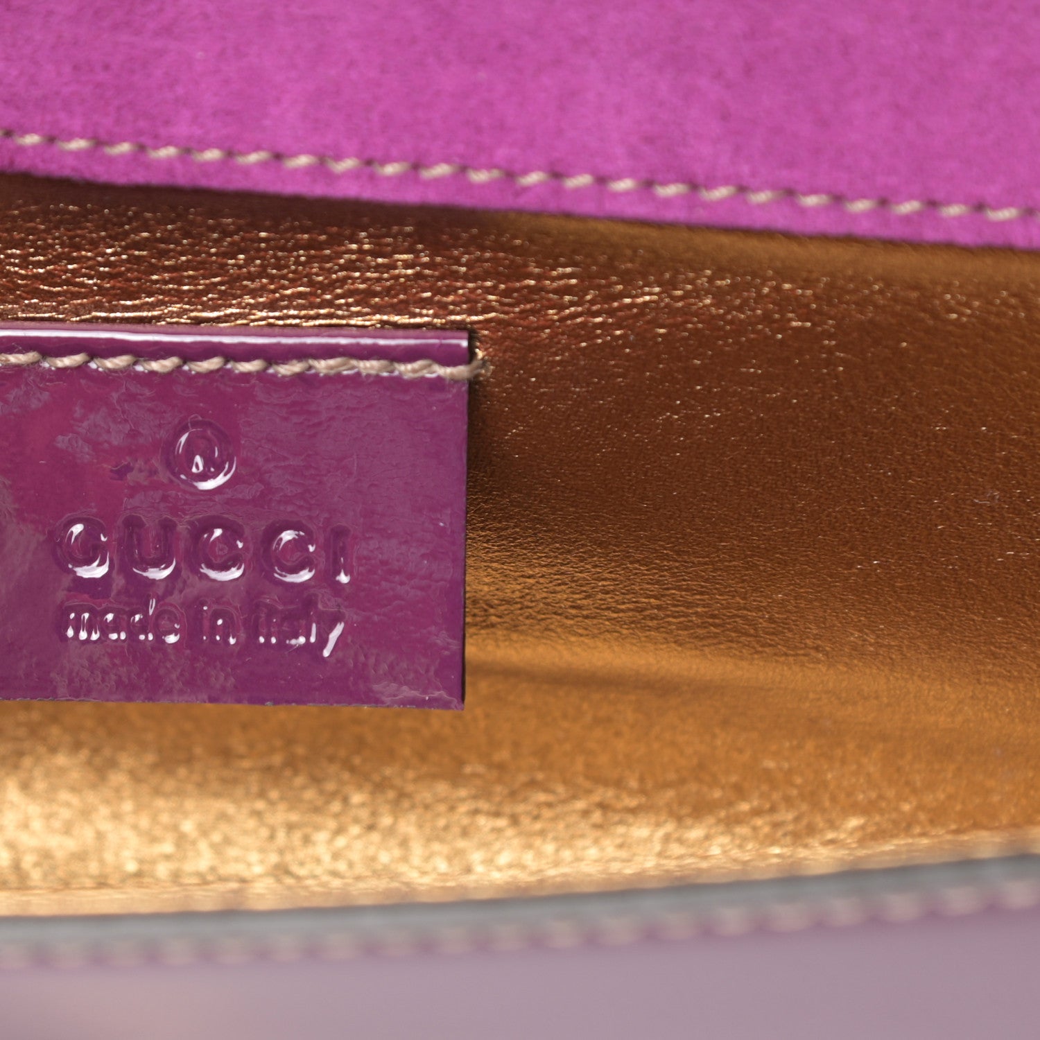 Gucci Patent Romy Clutch Purple 6 of 7