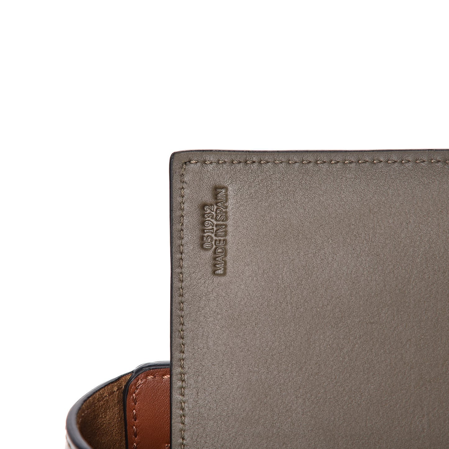 Calfskin Linen Mini Lazo Tote Khaki Green
