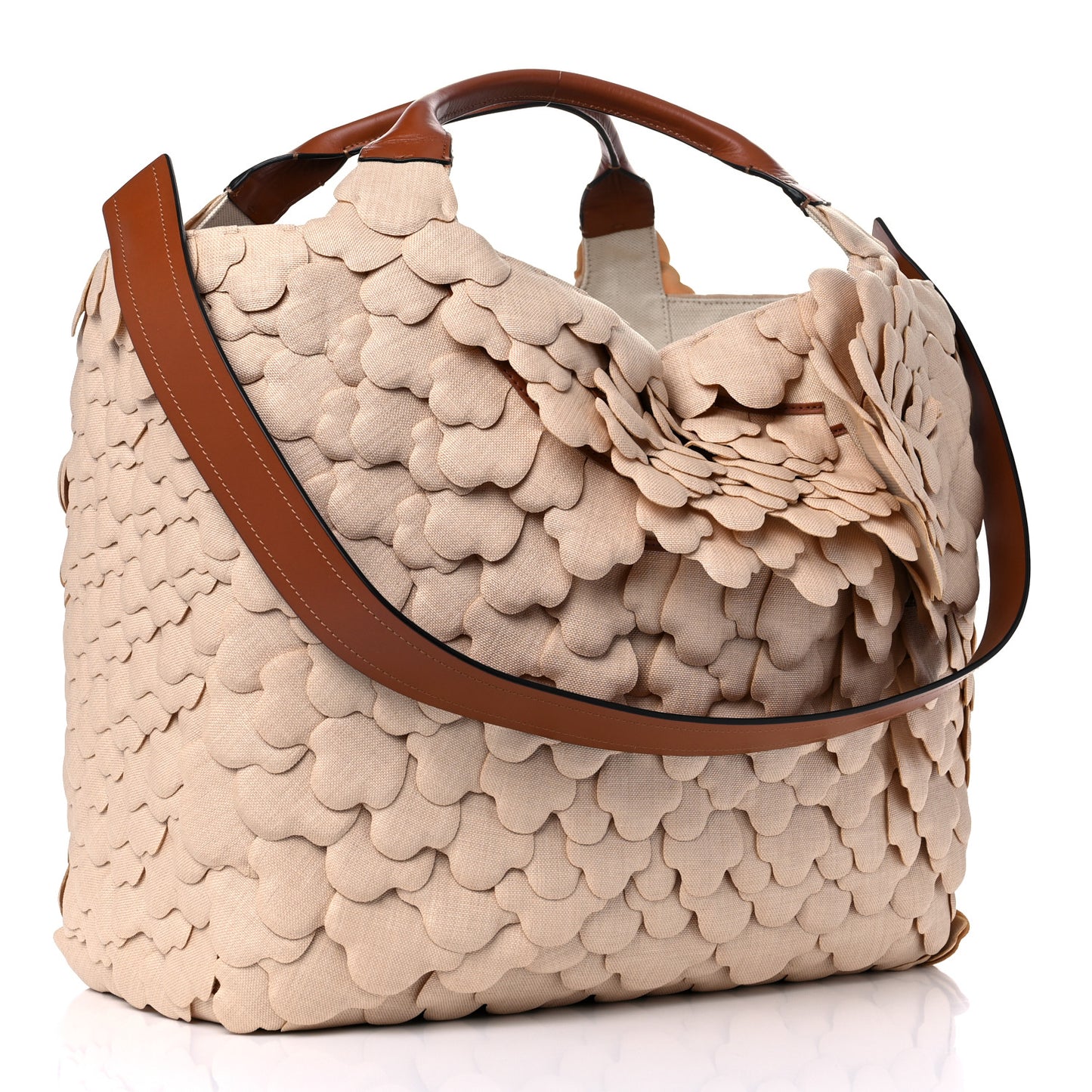 Canvas Atelier 03 Rose Edition Large Tote Bag Naturale Saddle Brown