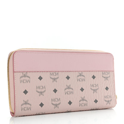 MCM Visetos Large Zip Around Wallet Pink 2 of 6