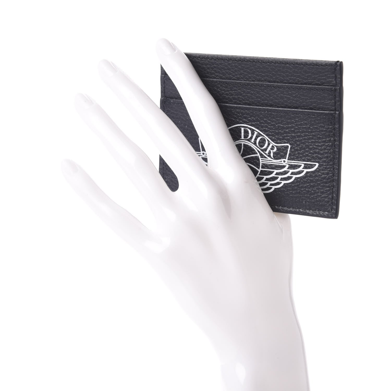 Christian Dior X AIR JORDAN Grained Calfskin Card Holder Bleu 2 of 6