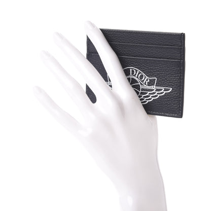 Christian Dior X AIR JORDAN Grained Calfskin Card Holder Bleu 2 of 6