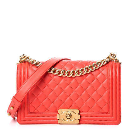 Chanel Calfskin Quilted Medium Boy Flap Red 1 of 9