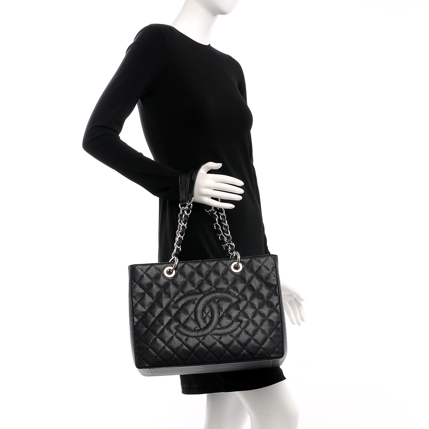 Chanel Caviar Quilted Grand Shopping Tote GST Black 2 of 8