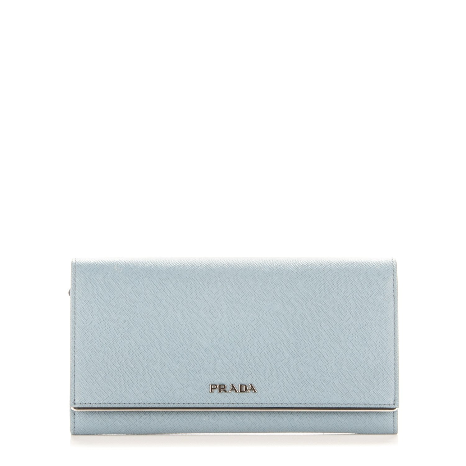 Prada Saffiano Metal Bar Chain Wallet Astrale 1 of 7